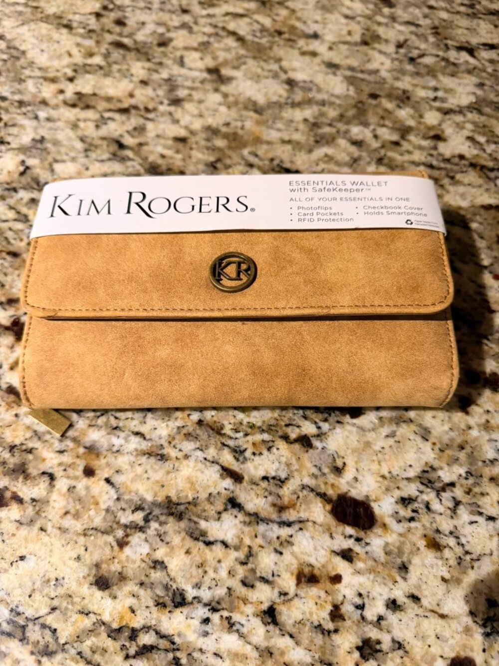 Kim Rogers brown suede like material wallet